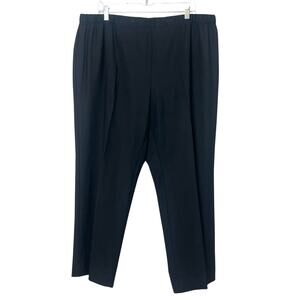 Marina Rinaldi Plus Size Black Wool Trousers Pull On Dress Pants Luxury Size 22